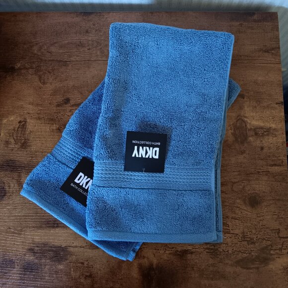 DKNY - Set of 2 Hand Towels - Cornflower Blue - Picture 2 of 10